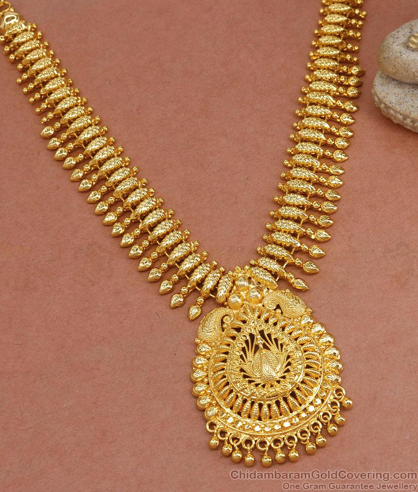 Premium One Gram Gold Necklace Wedding Jewelry For Bride NCKN3374