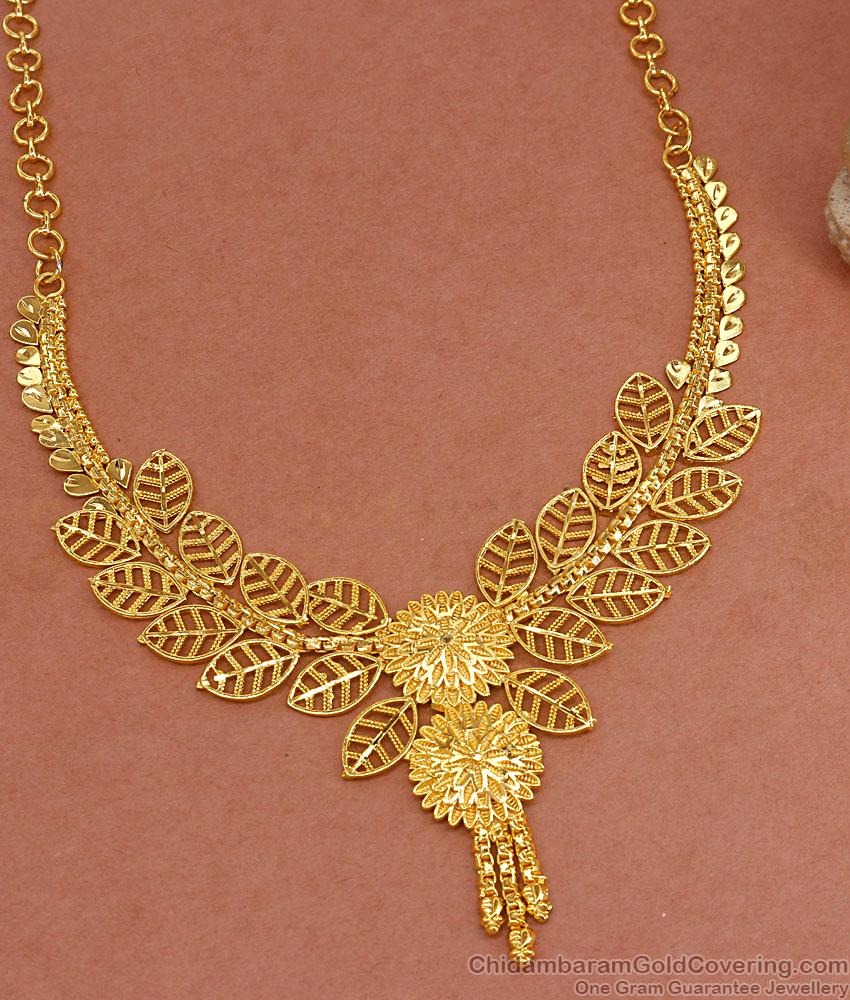 Attractive One Gram Gold Necklace Bridal Turkish Collections NCKN3388