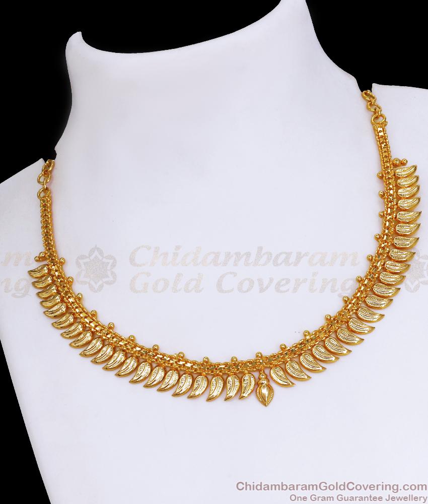 One Gram Gold Necklace Leaf Design Kerala Jewelry NCKN3390