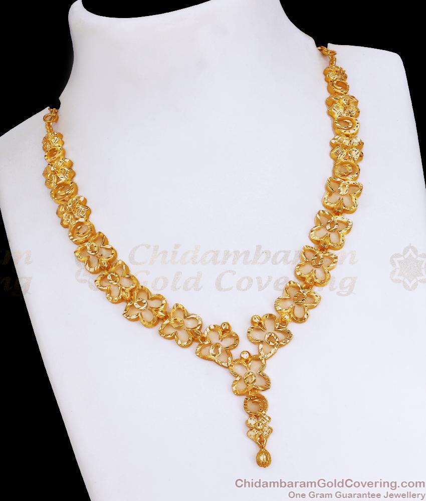 Latest Butterfly Pattern Gold Necklace For Women Wedding NCKN3393