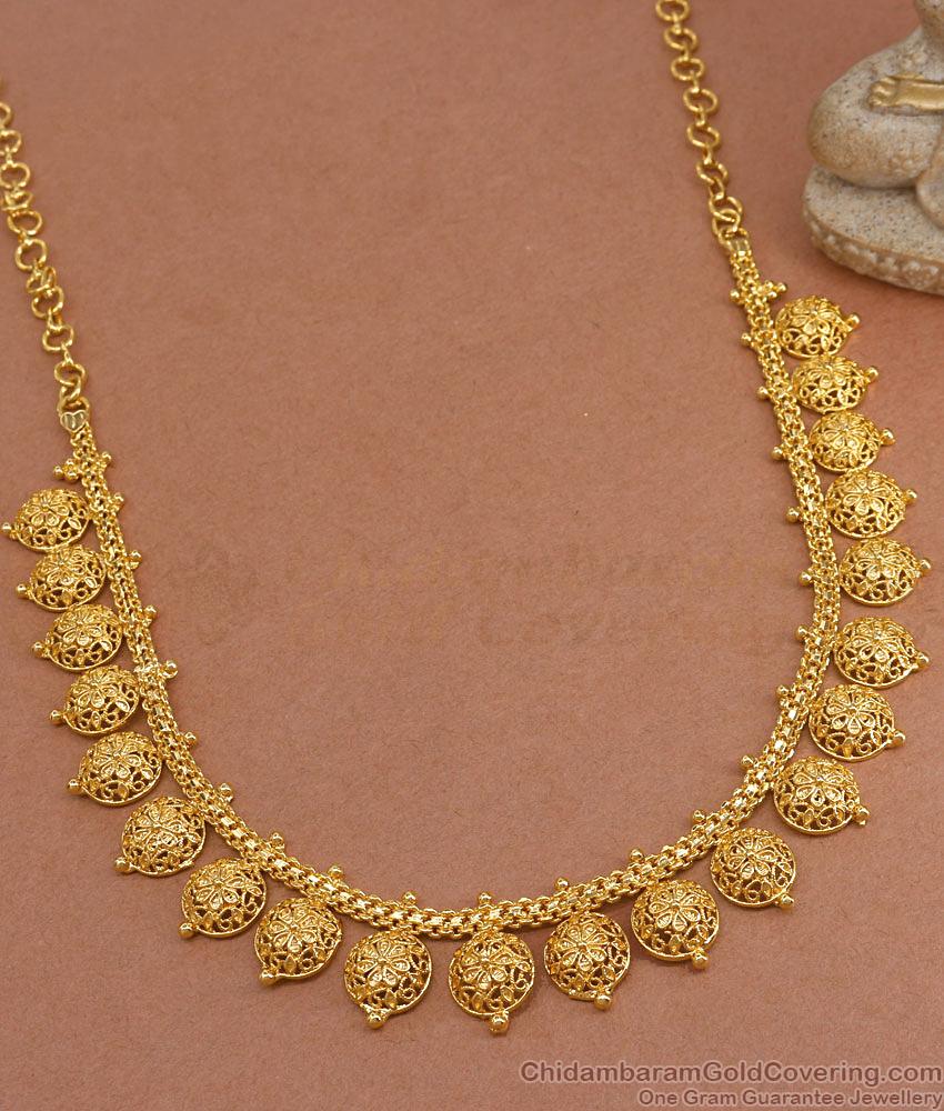 New Model 1 Gram Gold Necklace Floral Charms Wedding Design NCKN3401