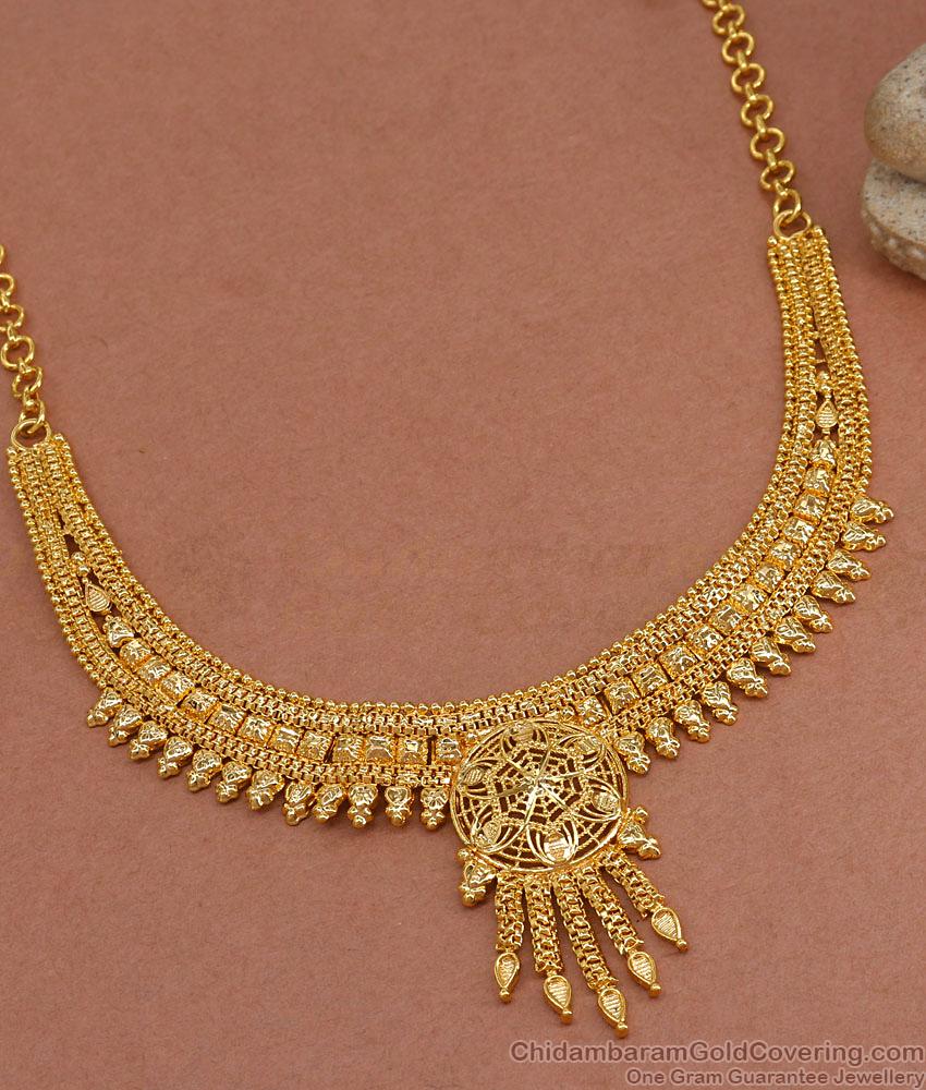 Bollywood Jewellery Fashion Gold Necklace For Brides NCKN3402