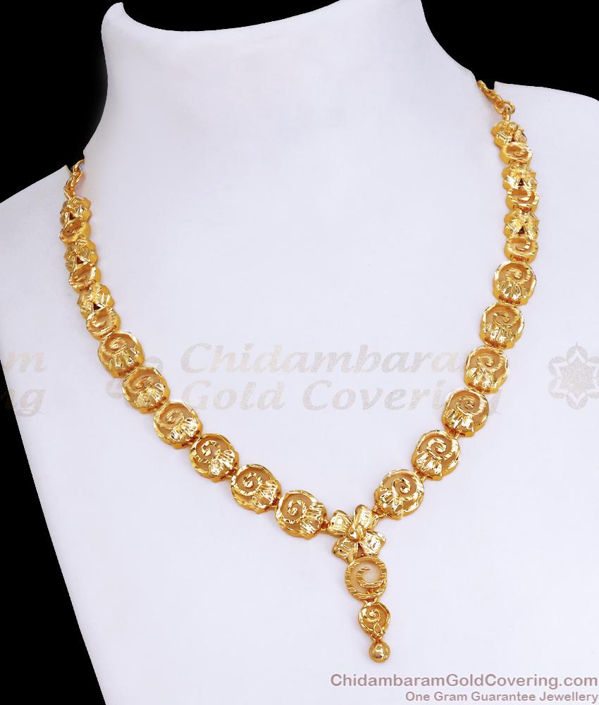 Srilankan Gold Necklace Light Weight Jewelry For Wedding NCKN3404