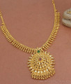 New Model Gold Tone Bridal Necklace Ruby Green Stone Mullaipoo Design NCKN3411