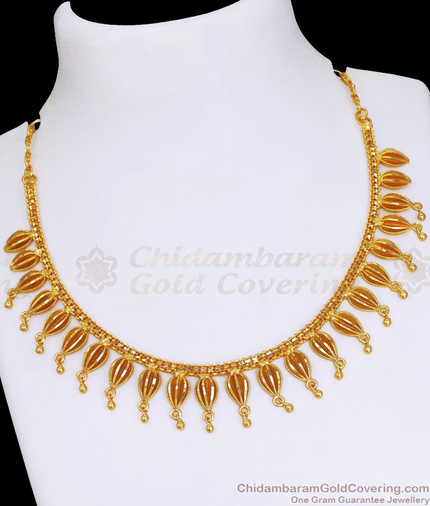 Stylish Tulip Flower Gold Plated Necklace With Price NCKN3418