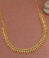 Plain One Gram Gold Mullai Necklace Kerala Wedding Jewelry NCKN3419