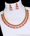 Stunning Ruby Stone Gold-Plated Necklace Set with Earrings NCKN3428