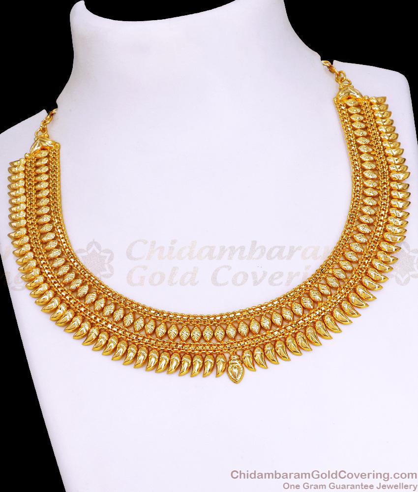 Exquisite Gold Plated Close Necklace With Mullai Design NCKN3439