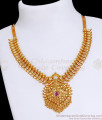 One Gram Gold Mango Necklace Dotted Chandabalali Design NCKN3442