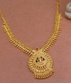 Elegant Single Ruby Stone Lakshmi Pendant Gold Necklace For Women NCKN3443