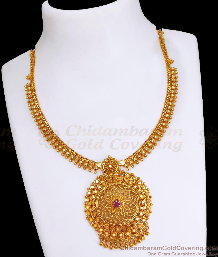 Real Gold Design Necklace Beads Design Wedding Jewelry NCKN3444