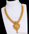 Stylish Gold Imitation Necklace Plain Mullai Design Bridal Jewelry NCKN3445