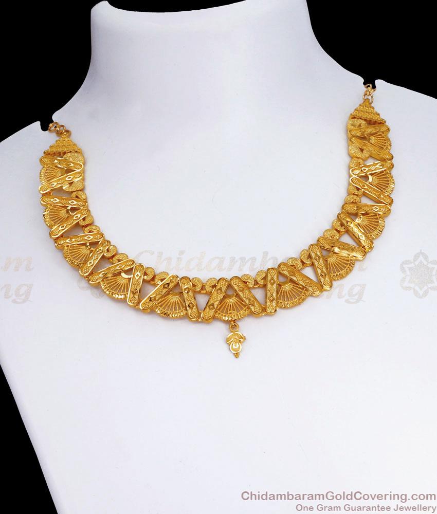 Premium Bridal Wear 2 Gram Gold Choker Necklace Designs For Wedding NCKN3455