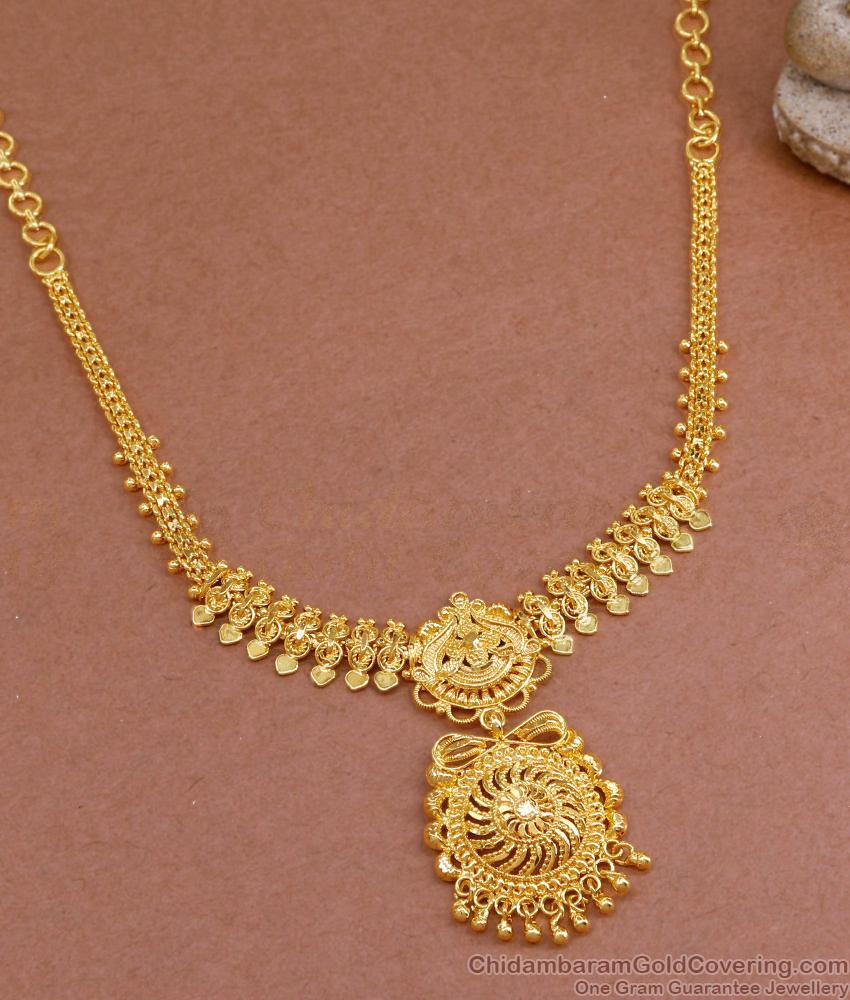 Elegant One Gram Gold Necklace Calcutta Design For Bridal Women NCKN3456