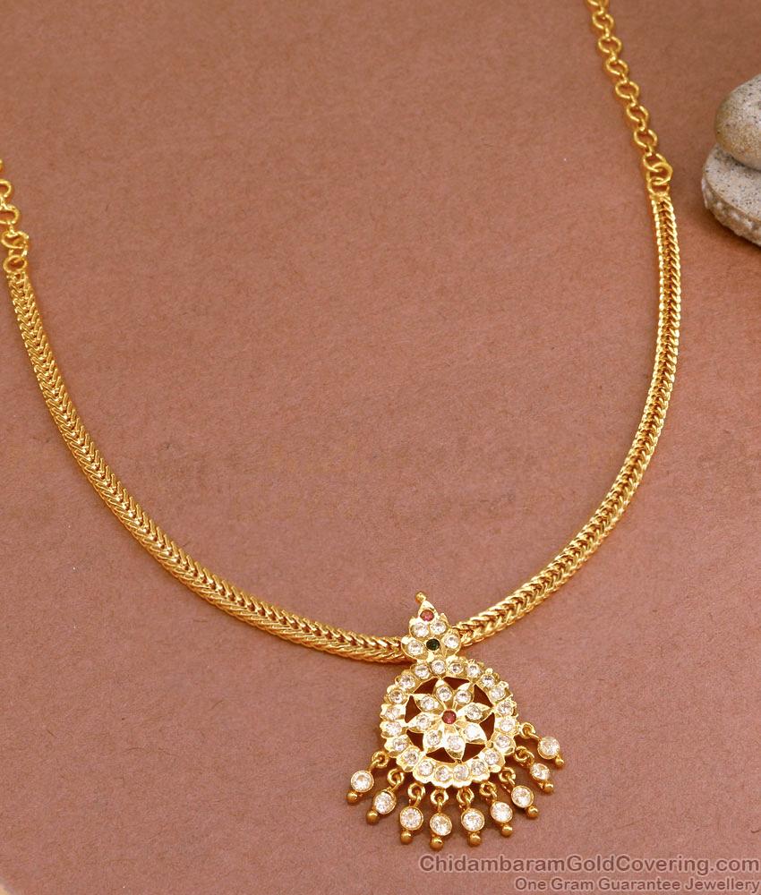 Women Impon Pendant Gold Necklace Chain Type For Function Wear NCKN3457