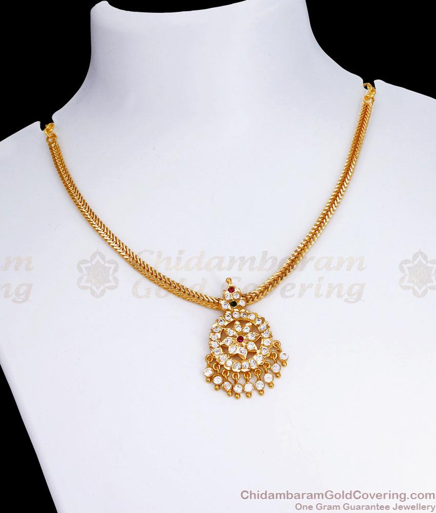 Women Impon Pendant Gold Necklace Chain Type For Function Wear NCKN3457