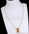 Latest 1 Gram Gold Necklace Mango Design Palakka Stone NCKN3461