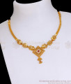 Stylish Occasional Wear Gold Imitation Stone Necklace Italic Bridal Design NCKN3463