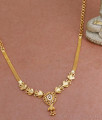 Trendy Gold Plated Necklace For Women Floral Design With White Stone NCKN3464