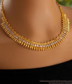 Buy Premium Quality Gold Plated Necklace White Stone Mullai Design Online NCKN3469