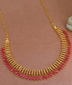 Real Gold Look Mullai Arumbu Ruby Stone Neckace Gold Imitation Jewellery NCKN3470