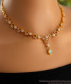 New Model Gold Plated Necklace Green Opal Stone Design Bridal Set NCKN3473