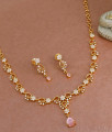 Elegant Light Weight Bridal Gold Necklace With Earring For Brides NCKN3474