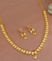 Stylish Mango Design Gold Plated Necklace Set With Ruby Stone NCKN3475