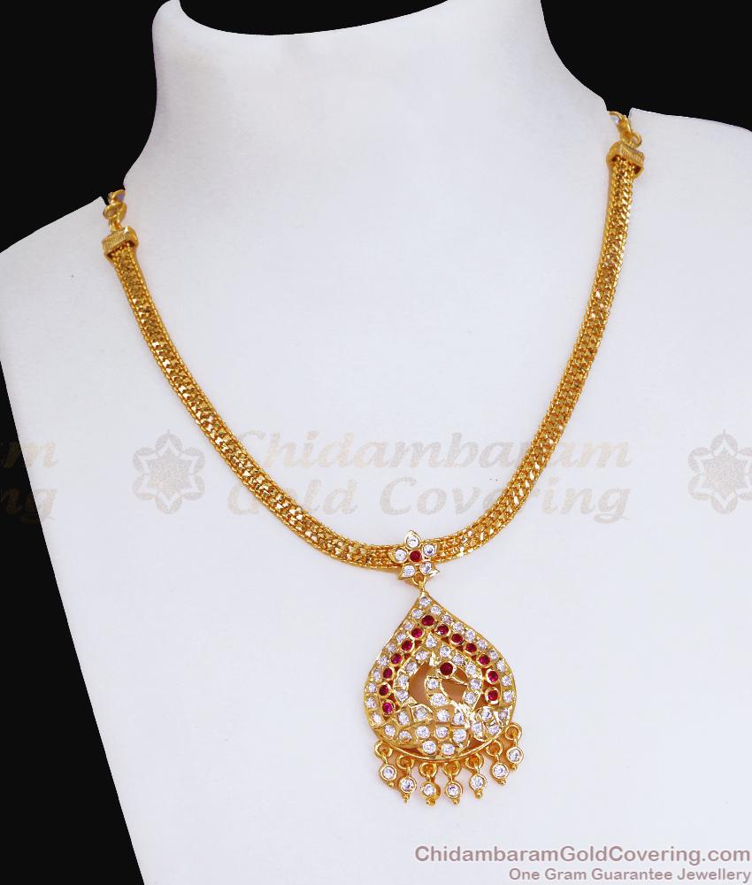 High Quality Impon Peacock Pendant Gold Necklace Chain Type NCKN3477