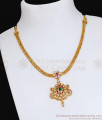 Simple Impon Necklace Peacock Pendant Gold Chain Design For Women NCKN3480