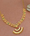 Premium Quality Gold Imitation Necklace Ruby Green Stone Forming Design NCKN3483