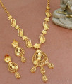 Real Gold Tone Arabic Necklace Light Weight Design With Earrings NCKN3485