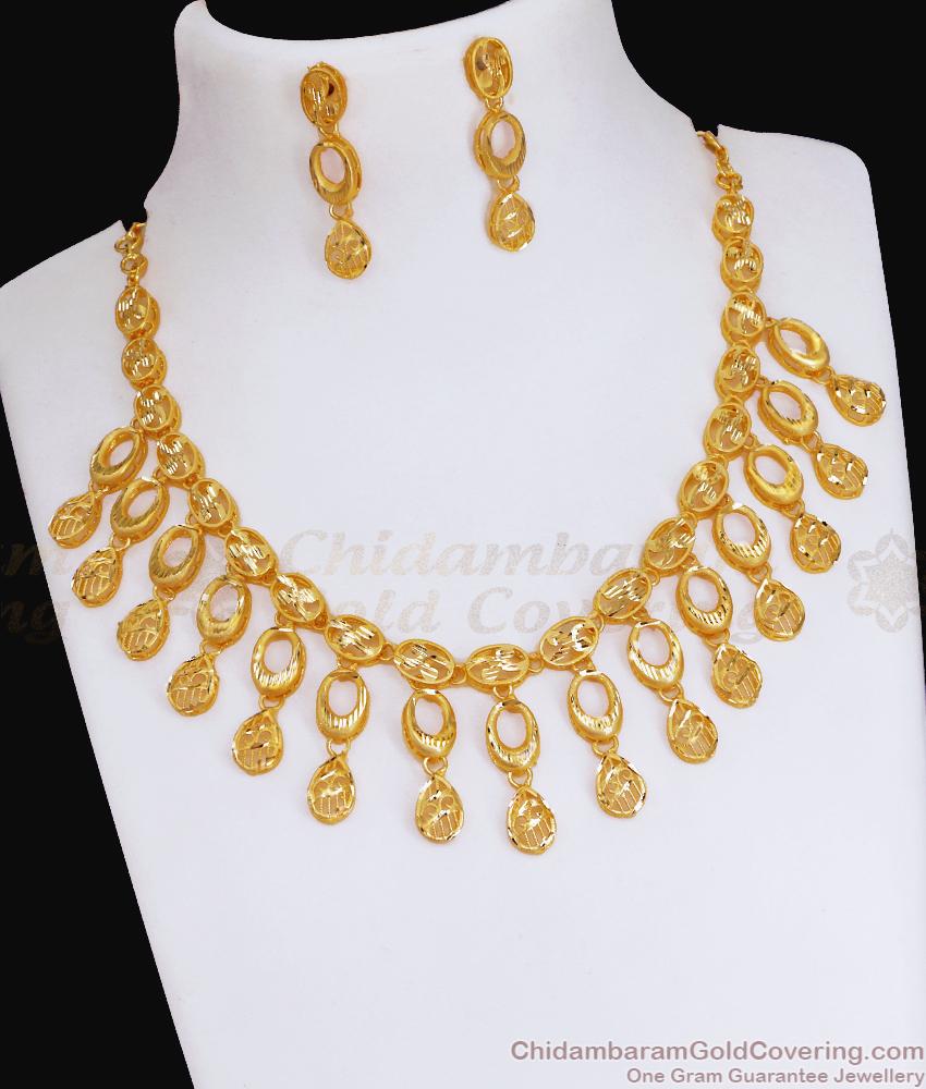 Beautiful 22k Gold Necklace For Marriage Forming Gold Jewellery Set NCKN3486