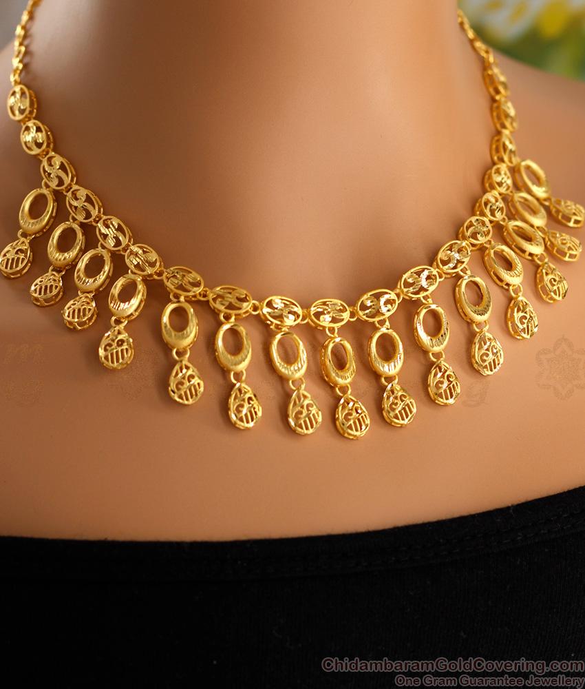 Beautiful 22k Gold Necklace For Marriage Forming Gold Jewellery Set NCKN3486