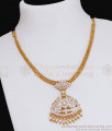 Grand White Stone Pendant Impon Attigai Wedding Necklace NCKN3490