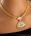 Grand White Stone Pendant Impon Attigai Wedding Necklace NCKN3490