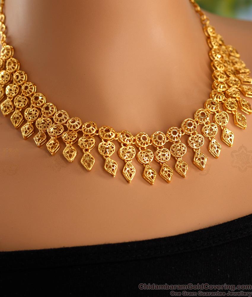 Two Gram Gold Necklace Arabic Design Light Weight Wedding Jewellery NCKN3509