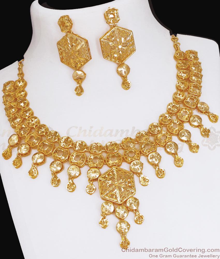 Buy Premium Dubai Gold Necklace With Earring Forming Jewelry Online NCKN3512