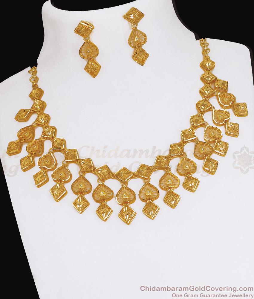 High Quality Heart Shaped 2 Gram Gold Necklace Forming Bridal Choker NCKN3514