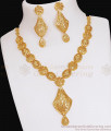 New Model Light Weight Fomring Gold Necklace Set For Marriage NCKN3515