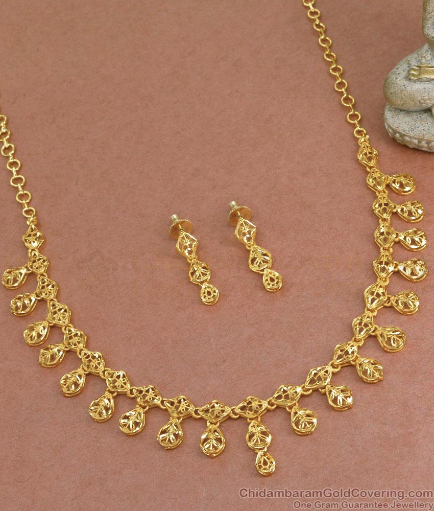 Arabic Wedding Gold Necklace Light Weight Jewelry Set NCKN3518