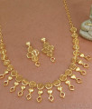 New Model 2 Gram Gold Necklace Set Heart Charm Design NCKN3519