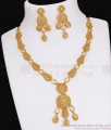 Beautiful Gold Necklace Earring Dubai Gold Jewelry For Marriage NCKN3521