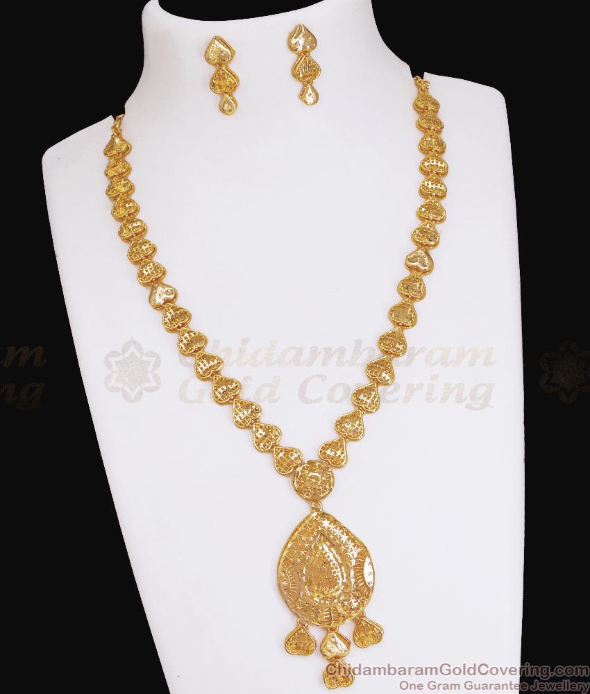 Elegant Forming Gold Necklace Earring Simple Design For Bride NCKN3523