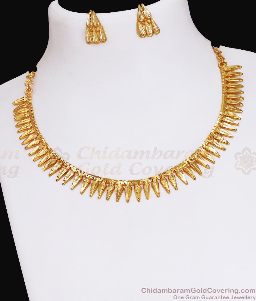 22K Gold Polish Mullaipoo Necklace Set Women Bridal Jewellery NCKN3531