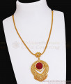 Big Ruby Palakka Pendant 1 Gram Gold Necklace Collections NCKN3533