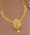 New Model Ruby Stone Gold Plated Necklace Mullaipoo Design For Wedding NCKN3537