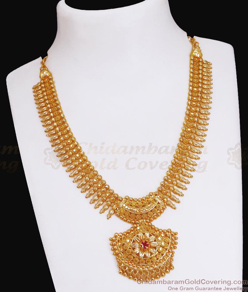 Latest Mullai Mottu Design Gold Imitation Necklace For Marriage NCKN3539