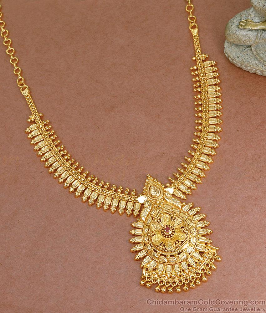 South Indian Bridal Gold Plated Necklace Mullaipoo Designs NCKN3541