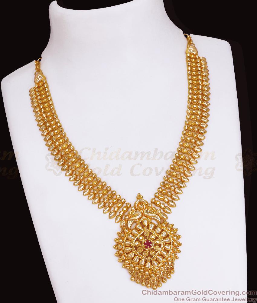 Women Wedding Gold Necklace Mullai Poo Design For Women NCKN3544